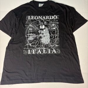 Leonardo Italia Adult 3XL T-Shirt Black Short Sleeve Souvenir Zeus Cotton Artsy